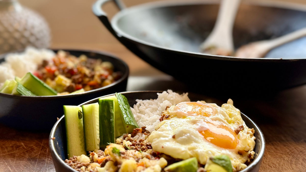 Pad Krapow med hakket vildsvin